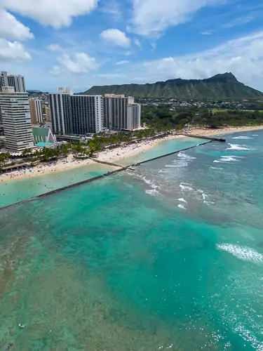 Oahu Instagram Spots Waikiki Beach by drone