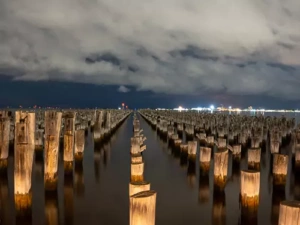 Melbourne Princess Pier at night