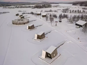 Swedish Lapland Areal view of Arctic Bath