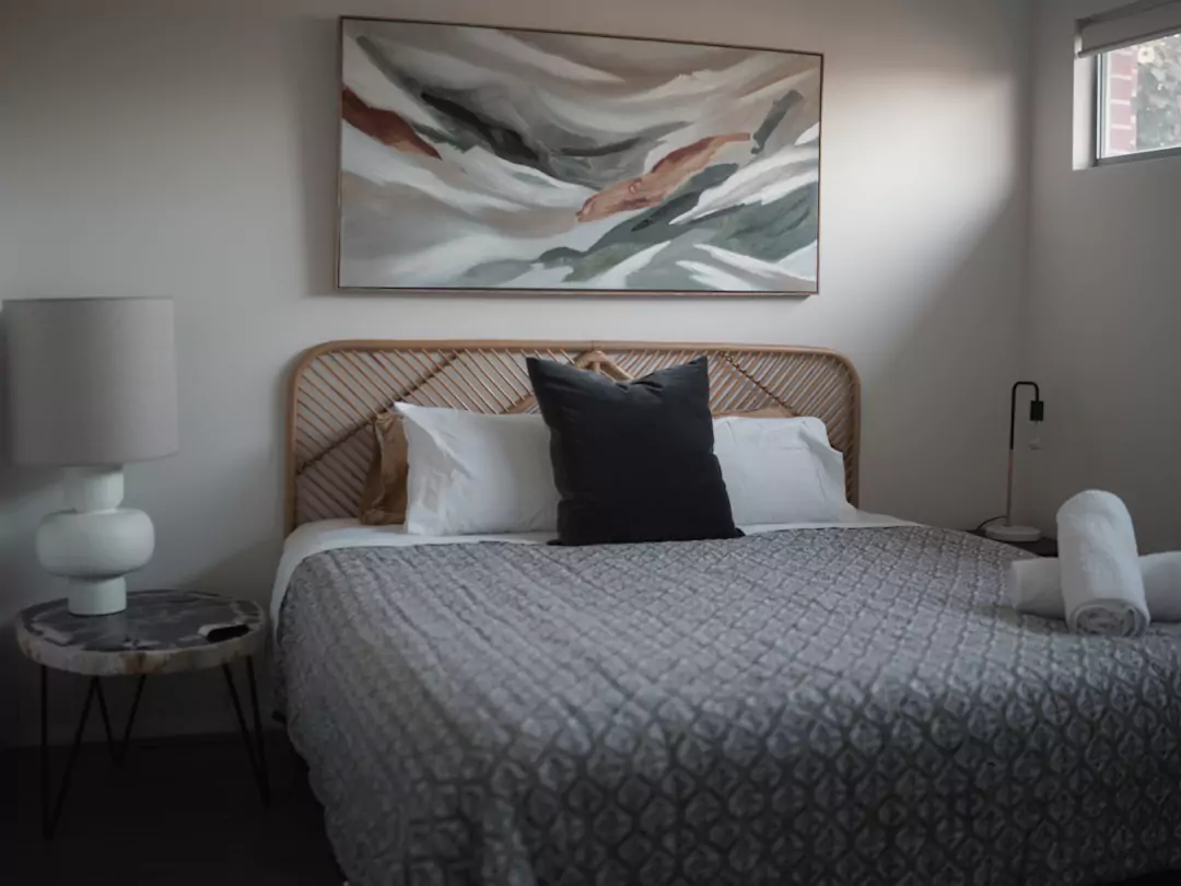 Places to stay in Perth - Bedroom one at Tranquil Treeview Apartment